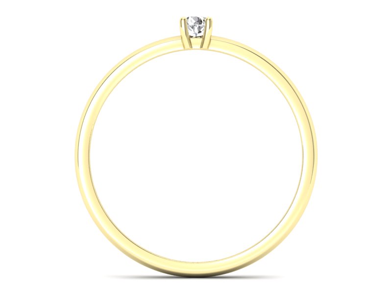 Pierścionek zaręczynowy z brylantem żółte złoto - p16430z - 2