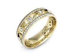 Obrączka z brylantami żółte złoto próba 585 - p16431z