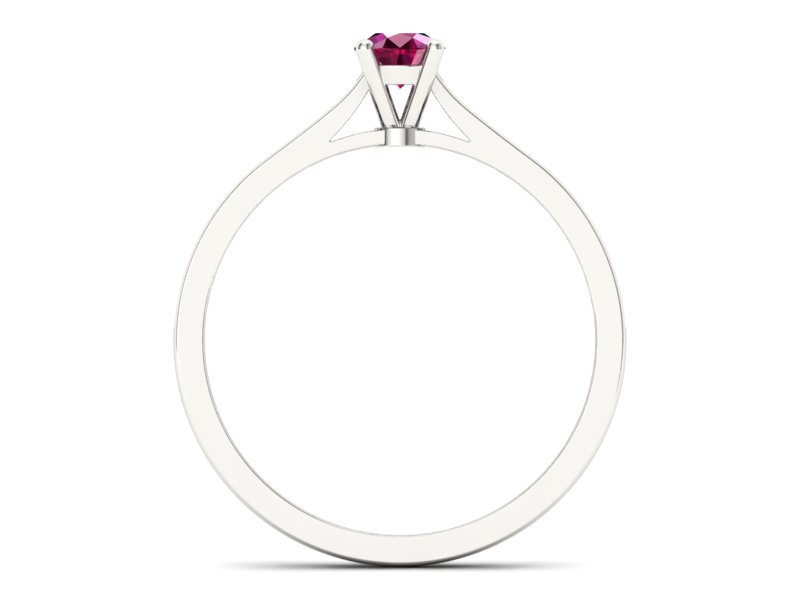 Pierścionek z rubinem i brylantami białe złoto - p16432br - 2