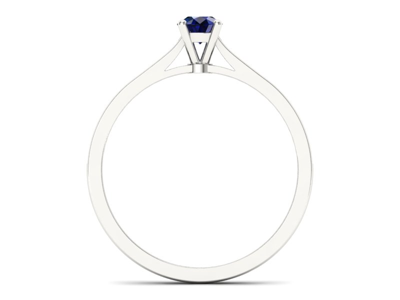 Platynowy pierścionek z szafirem i brylantami - P16432ptsz - 2