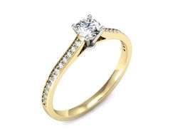 Pierścionek zaręczynowy z diamentami złoto 585 - p16432zb