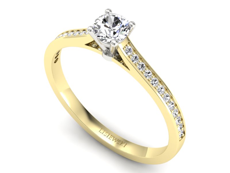 Pierścionek zaręczynowy z diamentami - p16432zb - 3