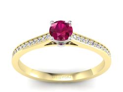 Pierścionek z rubinem i diamentami - p16432zbr