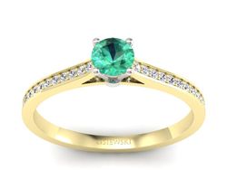 Pierścionek ze szmaragdem i diamentem - p16432zbsm