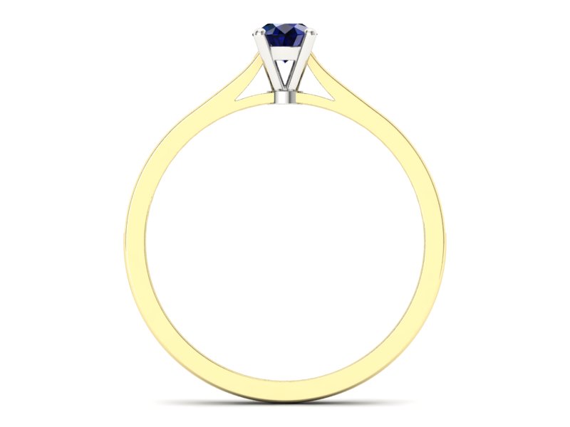 Złoty pierścionek z szafirem i brylantami - p16432zbsz - 2