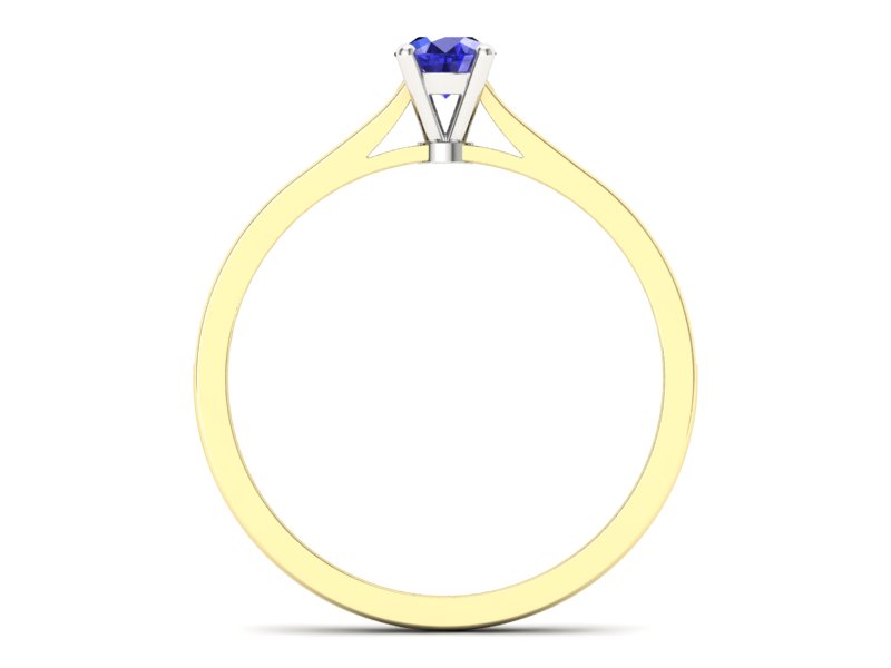 Pierścionek szafir i diament białe żółte złoto - p16432zbszc - 2