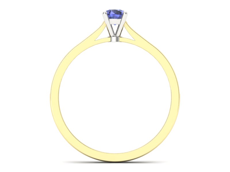 Złoty pierścionek z tanzanitem i brylantami - p16432zbt - 2