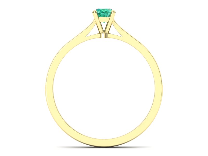 Złoty pierścionek ze szmaragdem i brylantami - p16432zsm - 2