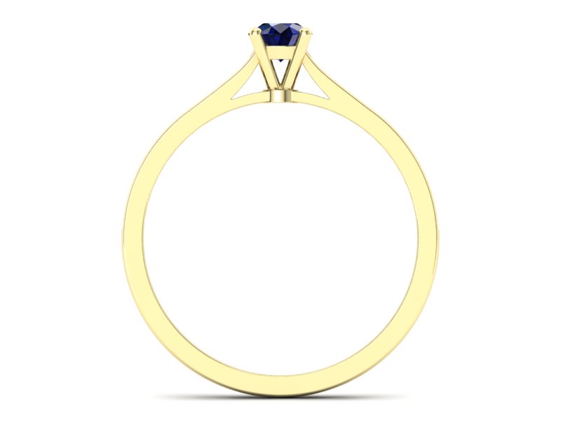 Złoty pierścionek z szafirem i brylantami - p16432zsz - 2