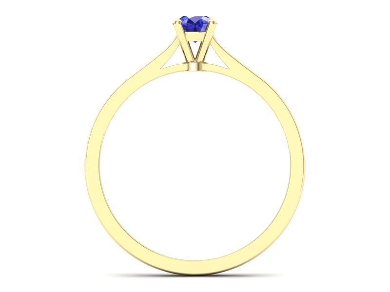 Złoty pierścionek z szafirem i diamentami - p16432zszc - 2