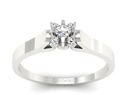 Złoty pierścionek z brylantami białe złoto - p16434b