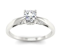 Złoty Pierścionek z brylantami białe złoto 585 - p16435b