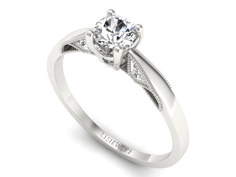 Pierścionek z platyny z brylantami próba 950 - p16435pt - 3