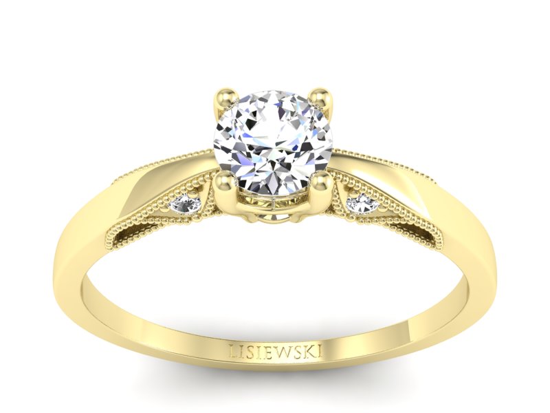 Pierścionek zaręczynowy z brylantami złoto 585 - p16435z - 1