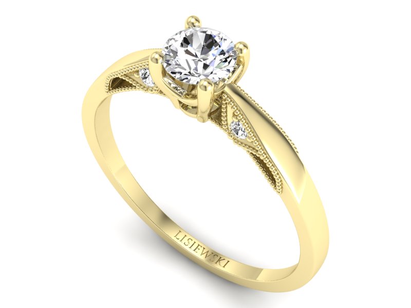 Pierścionek zaręczynowy z brylantami złoto 585 - p16435z - 3