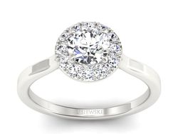 Złoty pierścionek z brylantami białe złoto - p16438b