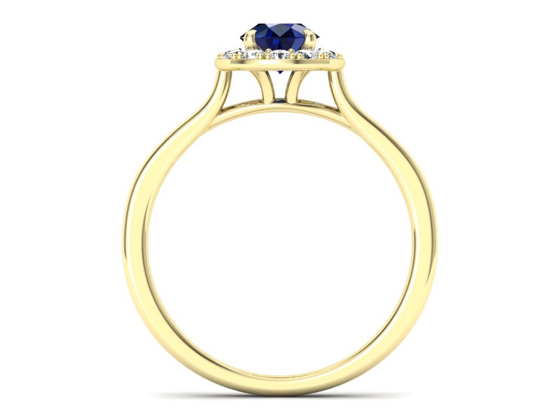 Pierścionek zaręczynowy z szafirem i diamentami - p16438zsz - 2