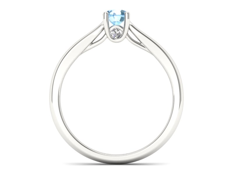 Pierścionek z topazem i brylantami białe złoto - p16442btp - 2
