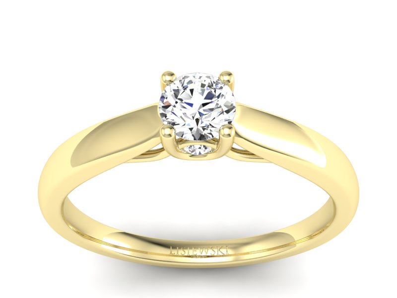 Złoty pierścionek z brylantami żółte złoto - p16442z - 1