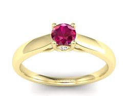 Pierścionek z rubinem i brylantami - p16442zr