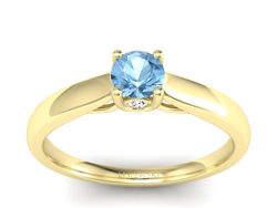 Złoty pierścionek z topazem i brylantami - p16442ztp