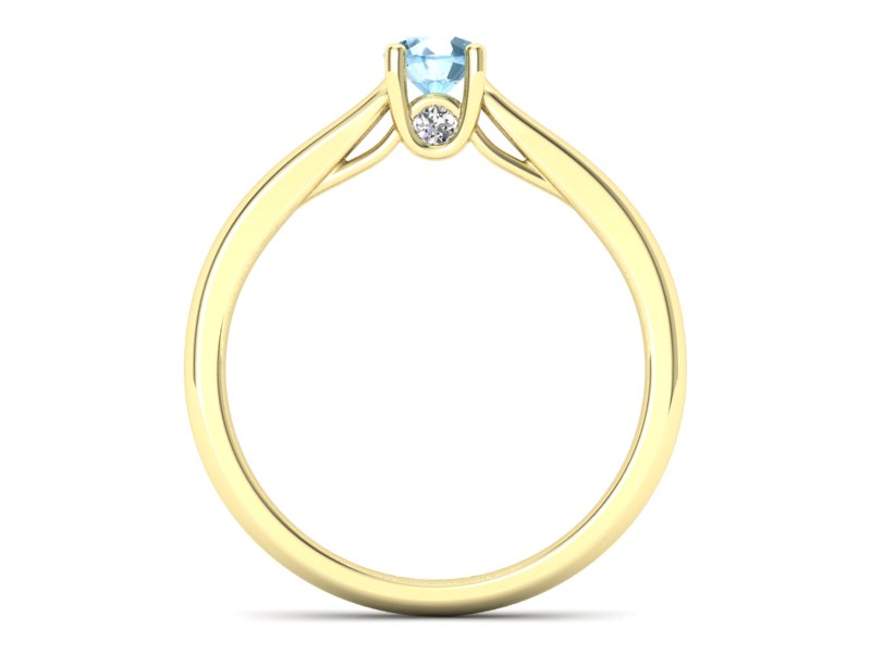 Złoty pierścionek z topazem i brylantami - p16442ztp - 2