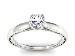 Złoty pierścionek z brylantem białe złoto - p16443b