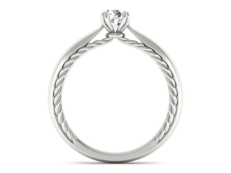 Złoty pierścionek z brylantem białe złoto - p16443b - 2