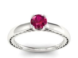 Pierścionek z białego złota z rubinem wyrazisty styl - p16443br