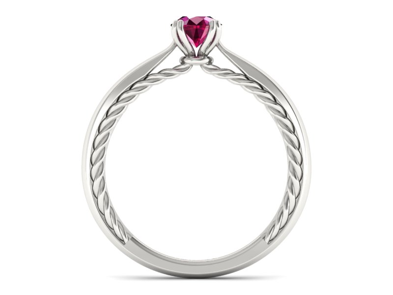 Złoty pierścionek z rubinem białe złoto - p16443br - 2