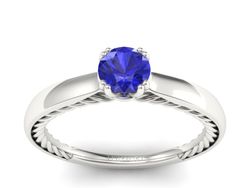 Złoty pierścionek z szafirem brylantowy szlif - p16443bszc