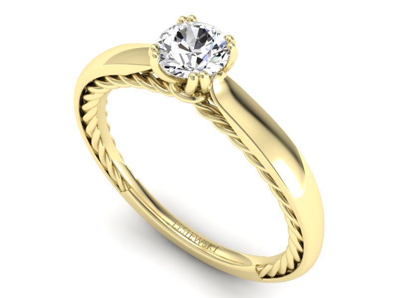 Pierścionek zaręczynowy z brylantem - p16443z - 3