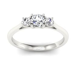 Złoty pierścionek z brylantami białe złoto - p16449b