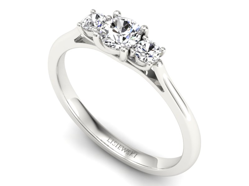 Złoty pierścionek z brylantami białe złoto - p16449b - 3