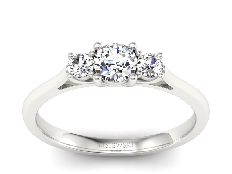 Złoty pierścionek z brylantami białe złoto - p16449bP - 1