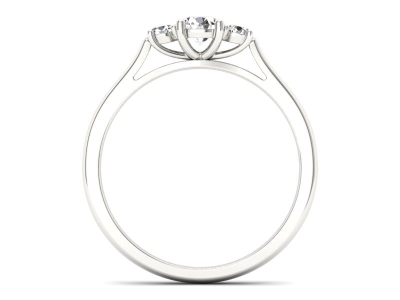 Złoty pierścionek z brylantami białe złoto - p16449bP - 2