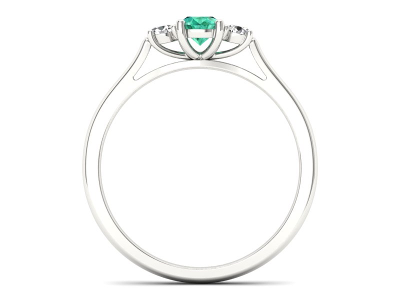 Złoty pierścionek ze szmaragdem i brylantami - p16449bsm - 2