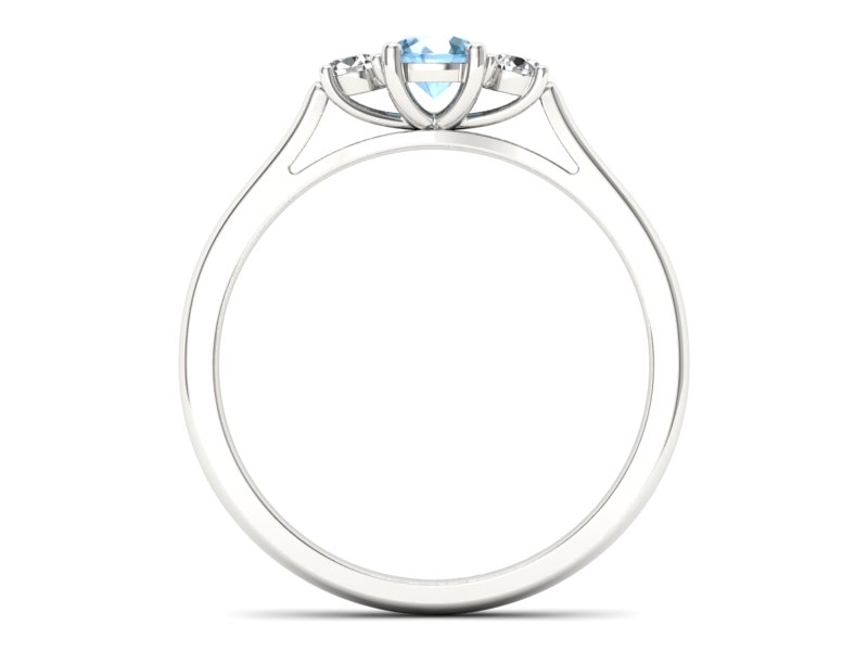 Pierścionek z topazem i brylantami białe złoto - p16449btp - 2