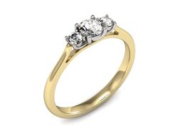 Pierścionek z diamentami żółte i białe złoto 585 - p16449zb