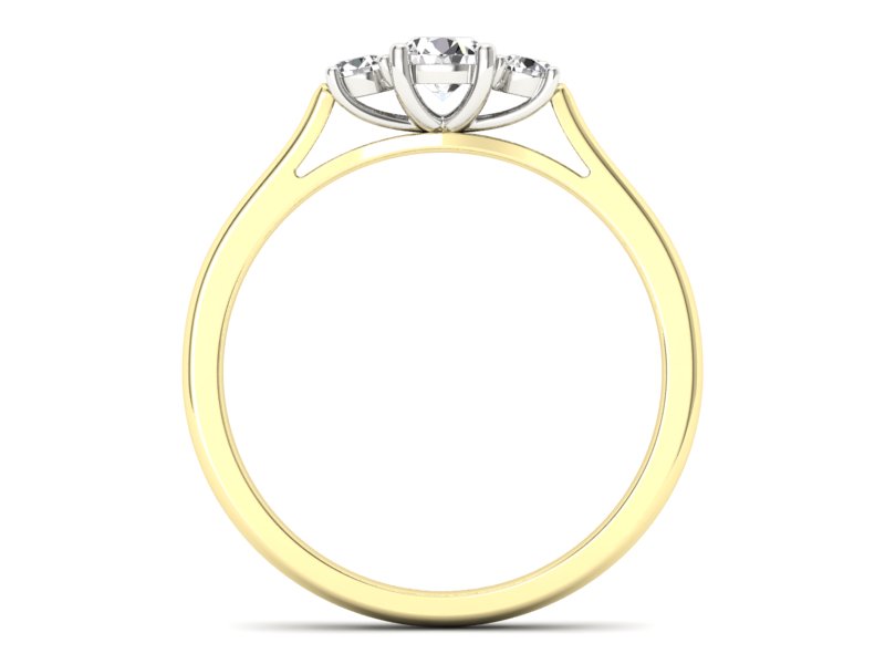 Pierścionek z diamentami żółte i białe złoto - p16449zbP - 2