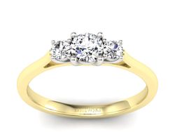 Pierścionek z diamentami żółte i białe złoto - p16449zbP