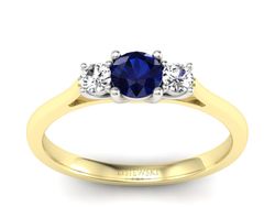 Pierścionek z szafirami i diamentami - p16449zbsz