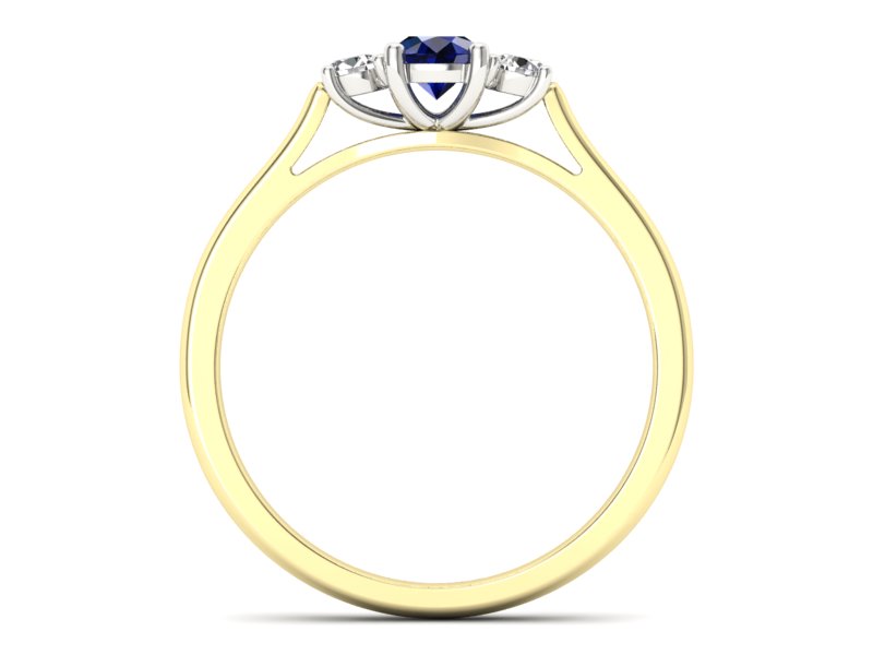 Pierścionek z szafirami i diamentami - p16449zbsz - 2