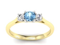 Złoty pierścionek topaz i brylanty złoto - p16449zbtp