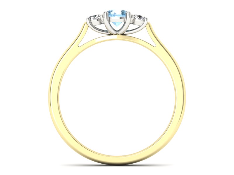 Złoty pierścionek topaz i brylanty złoto - p16449zbtp - 2