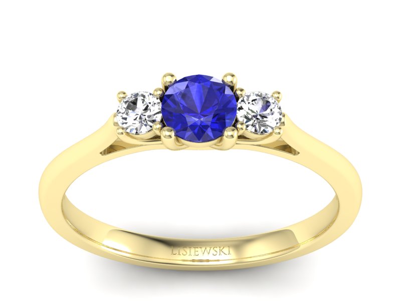 Pierścionek z szafirem i diamentami - p16449zszc - 1
