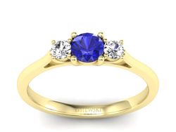 Pierścionek z szafirem i diamentami - p16449zszc