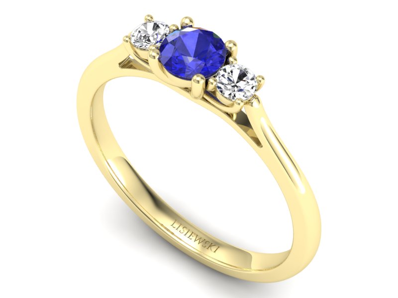 Pierścionek z szafirem i diamentami - p16449zszc - 3