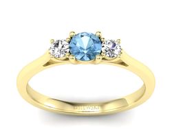 Złoty pierścionek z topazem i brylantami - p16449ztp