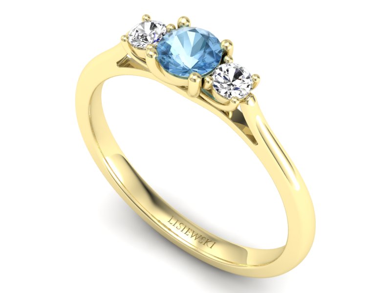 Złoty pierścionek z topazem i brylantami - p16449ztp - 3